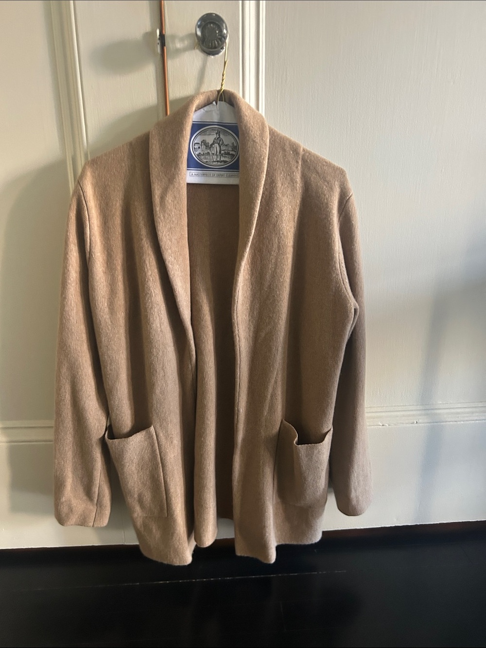 J. Crew Camel/Tan Open Front Cashmere Cardigan